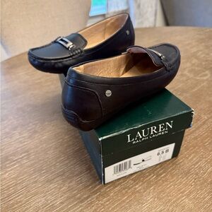 Ralph Lauren Black Leather Women's Loafers
